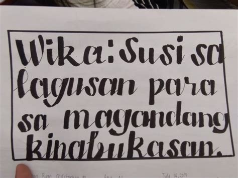 Bumuo ng isang slogan tungkol sa Wika .